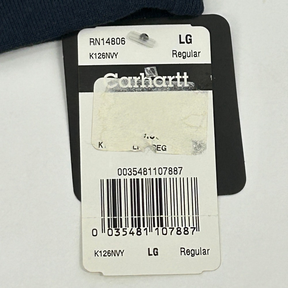 Carhartt Long Sleeve Pocket T-Shirt Men Large Navy Blue Cotton Workwear Tee NEW - Picture 5 of 10